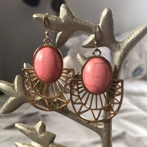 Pink turquoise earrings